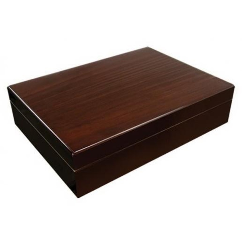 The Bellevue Dark Walnut Lacquer Humidor by Prestige Import Group – 25 Cigar ct
