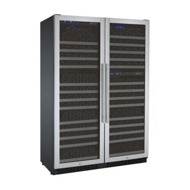 Allavino 47″ Wide FlexCount II Tru-Vino 349 Bottle Three Zone Stainless Steel Side-by-Side Wine Refrigerator