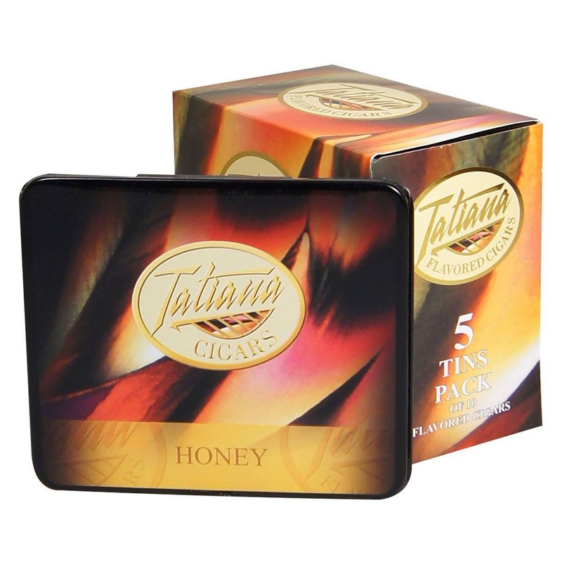 Tatiana Mini Honey Cigarillos Honey (3.5″ x 26) 5 Tins of 10