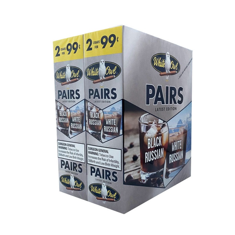 White Owl Pairs Black/White Russian Cigarillos Black/White Russian 30 Packs of 2