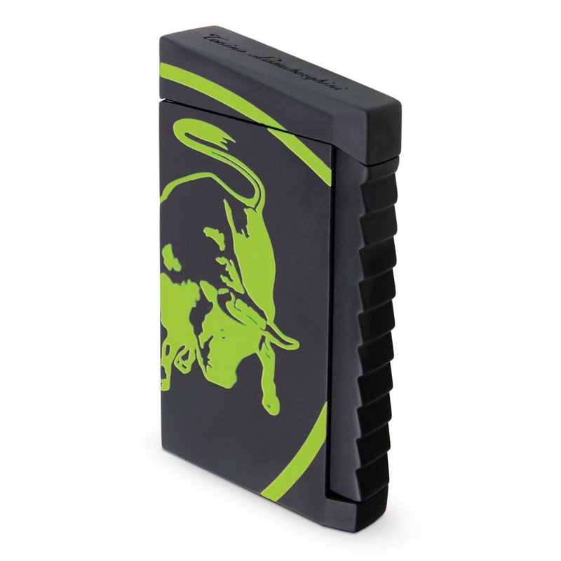 Tonino Lamborghin Il Toro Black Rubberized Finish Lighter – Green Bull