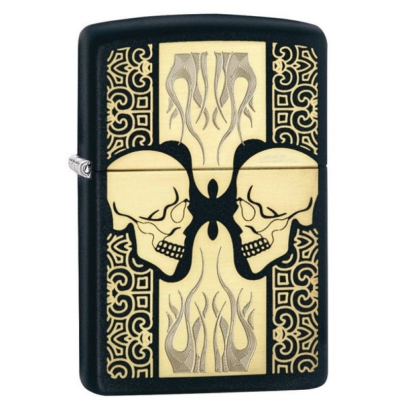 Zippo Lighter – Skulls Face to Face Fire