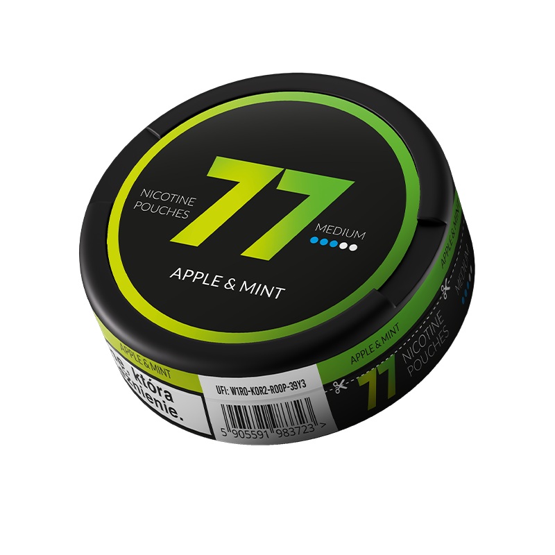 77 Nicotine Pouch Apple Mint 10mg – 5 Pack