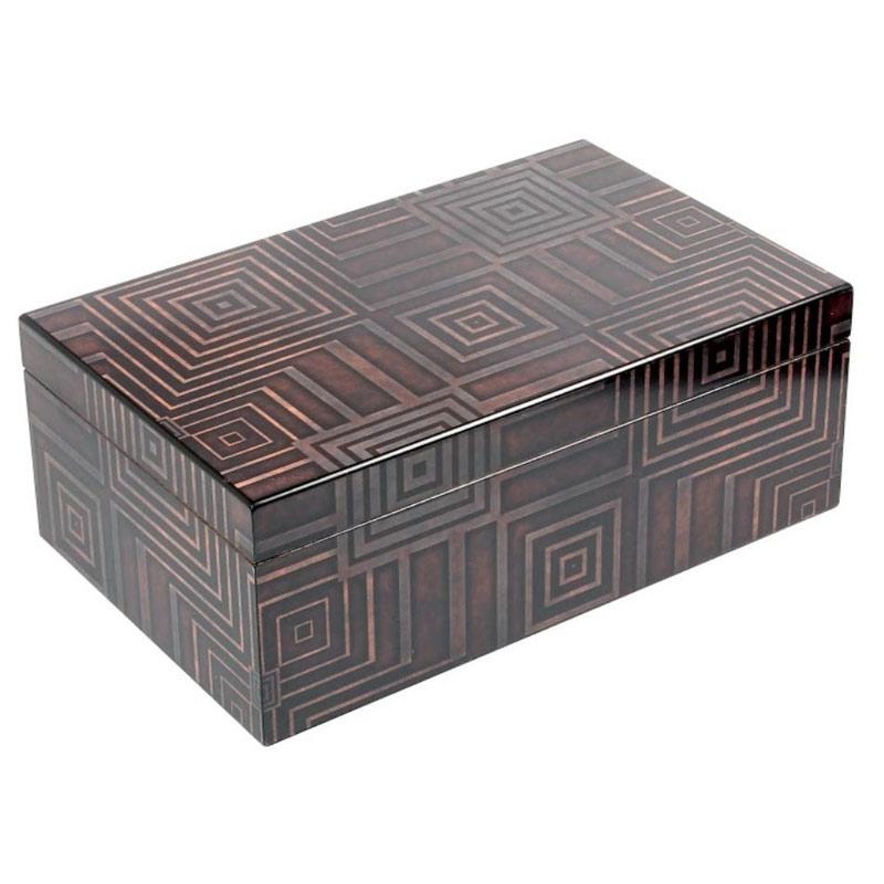 Azteca 75 Cigar Count Humidor | Antique Geometric Pattern