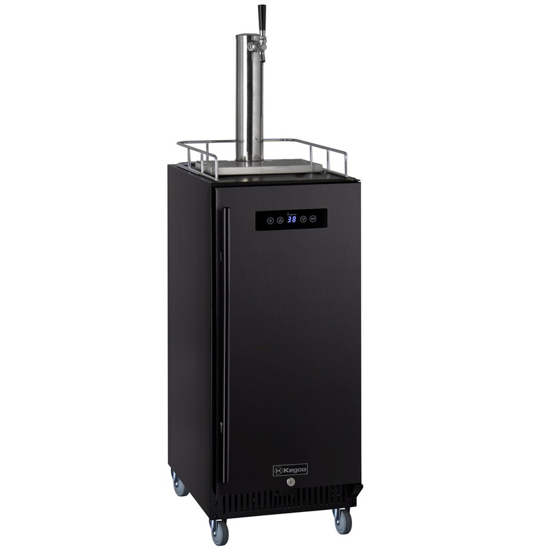 15″ Wide Kombucha Single Tap Black Commercial Kegerator
