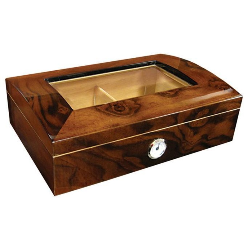 The Addison Walnut Desktop Humidor by Prestige Import Group – 40 Cigar ct