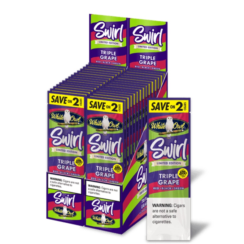 White Owl Swirl Triple Grape Cigarillos Triple Grape 30 Packs of 2