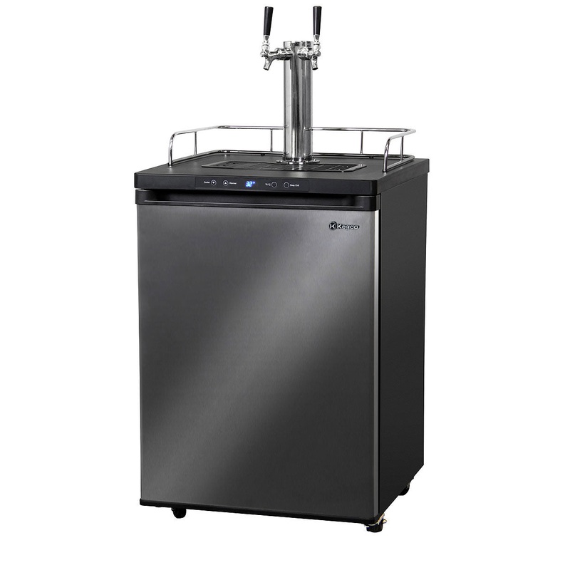 24″ Wide Dual Tap Black Stainless Steel Digital Kegerator