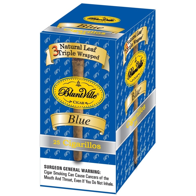 Bluntville Blue Triple Wrapped Cigars Blue Box of 25