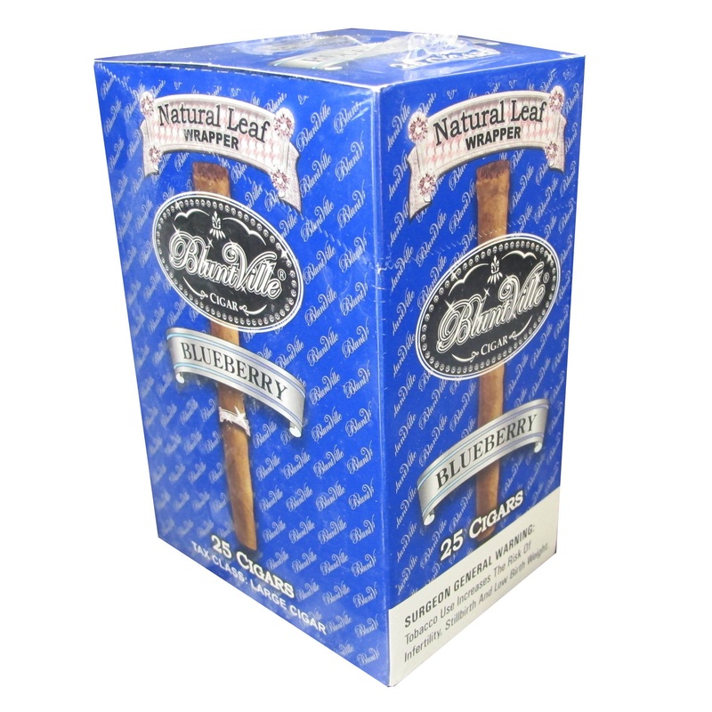 Bluntville Blueberry Double Wrapped Cigars Blueberry Box of 25