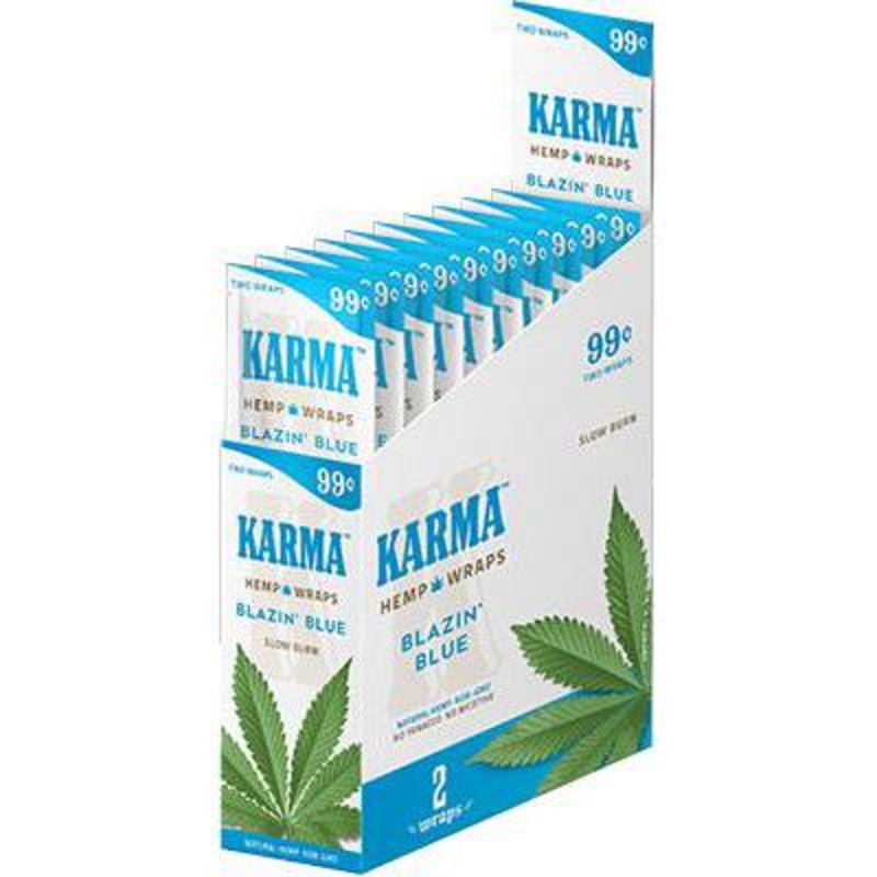 Karma Blazin’ Blue Hemp Wraps Blazin’ Blue 25 Packs of 2