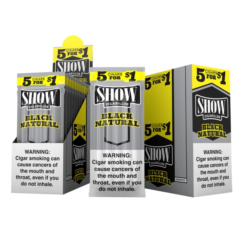 Show Black Natural Cigarillos Black Natural 15 Packs of 5