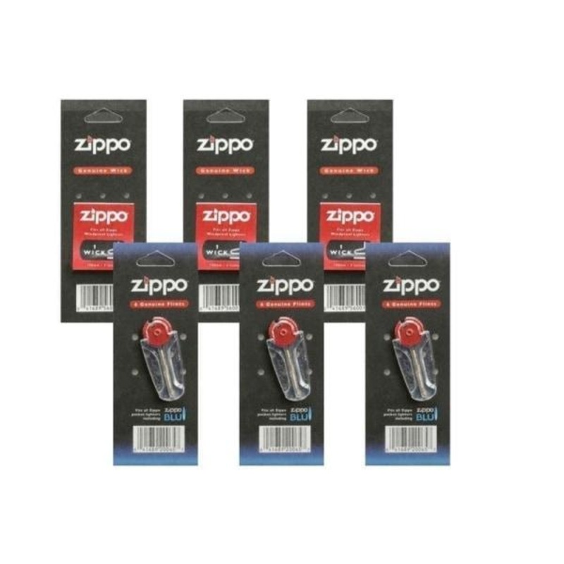 Zippo Genuine Flints & Wicks Variety Packs 3 Pack