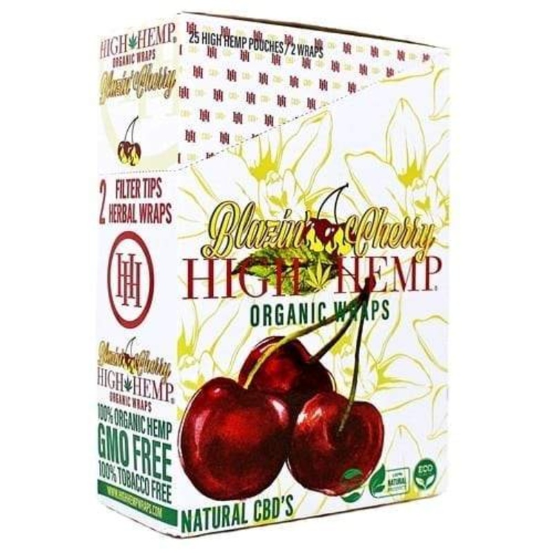 High Hemp Blazin Cherry Wraps Blazin Cherry 25 Packs of 2