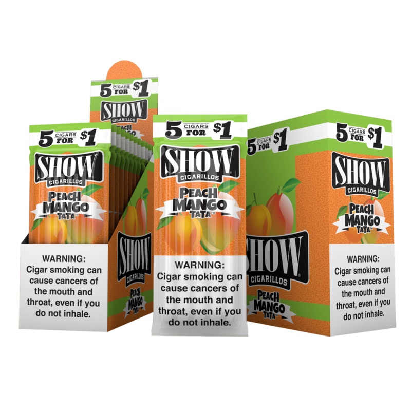 Show Peach Mango Tata Cigarillos Peach Mango Tata 15 Packs of 5