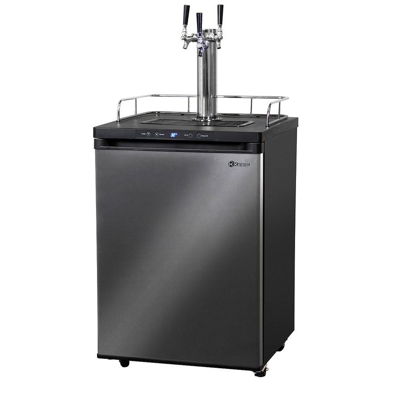 24″ Wide Triple Tap Black Stainless Steel Digital Kegerator