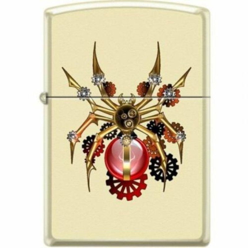 Zippo Lighter – Spider Steampunk Creme Matte