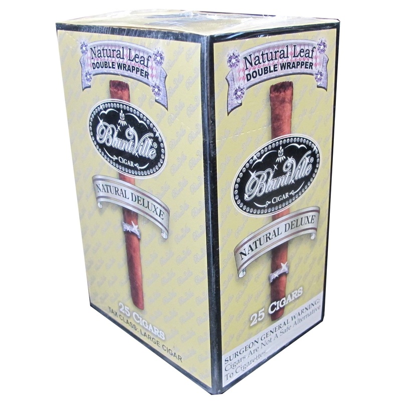 Bluntville Natural Double Wrapped Cigars Natural Box of 25