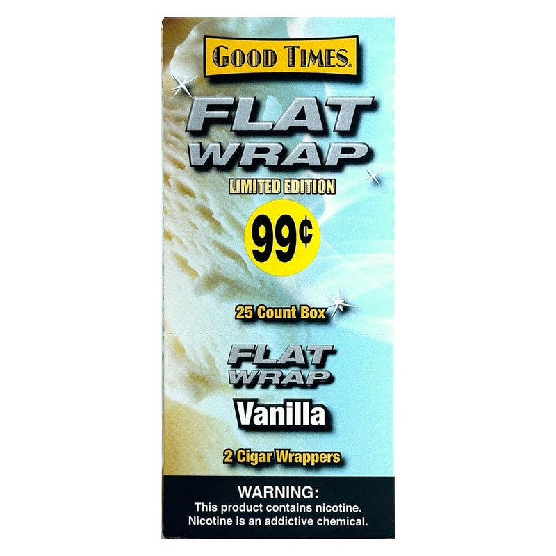 Good Times Vanilla Flat Wraps Vanilla 25 Packs of 2