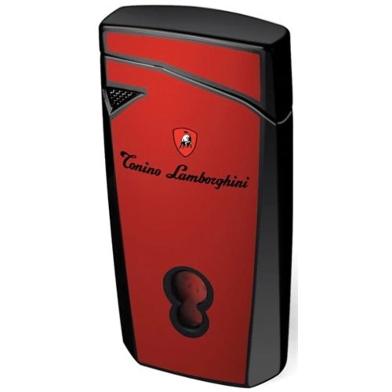 Tonino Lamborghini Magione Red With Black Torch Flame Cigar Lighter