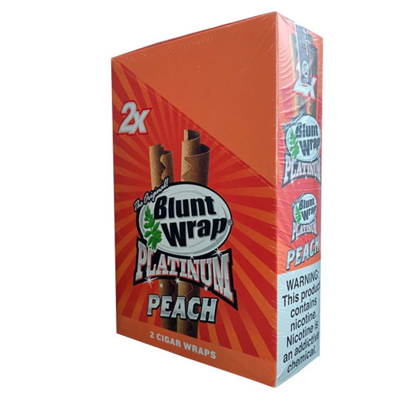 Blunt Wrap Peach Double Platinum Wraps Peach Passion 25 Packs of 2