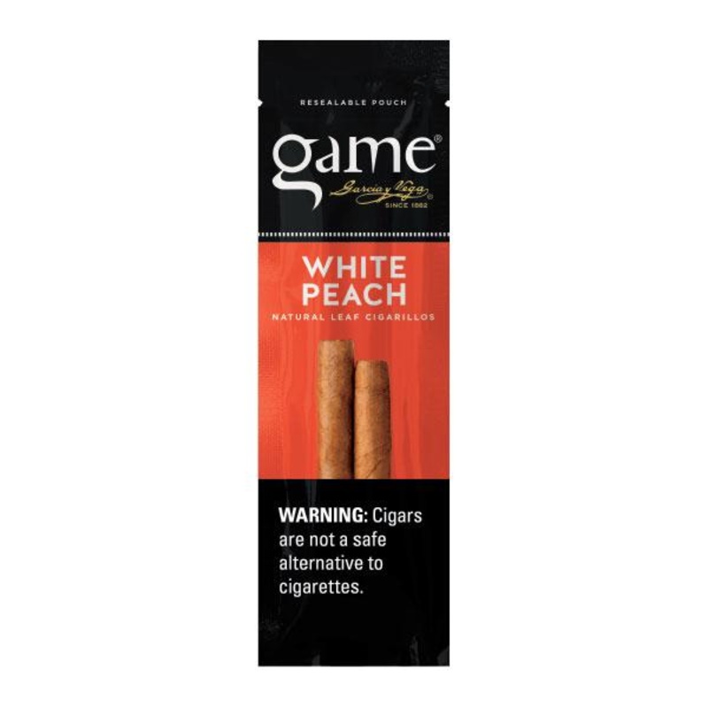 Game White Peach Cigarillos White Peach 30 Packs of 2