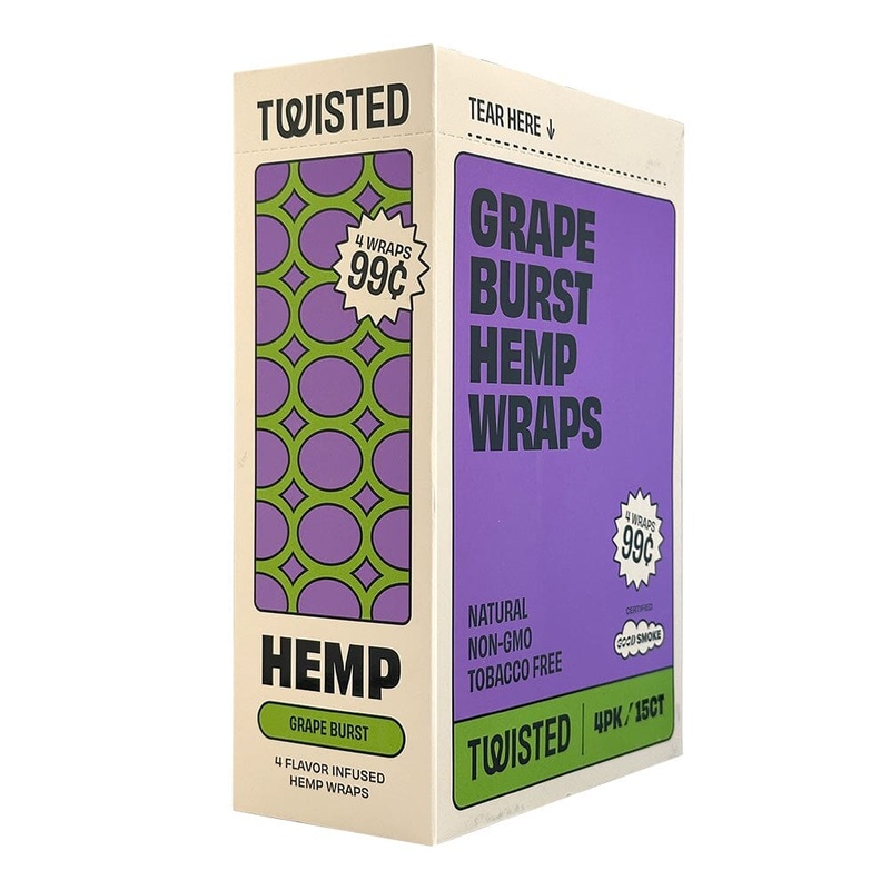 Twisted Hemp Grape Burst Wraps Grape 15 Packs of 4