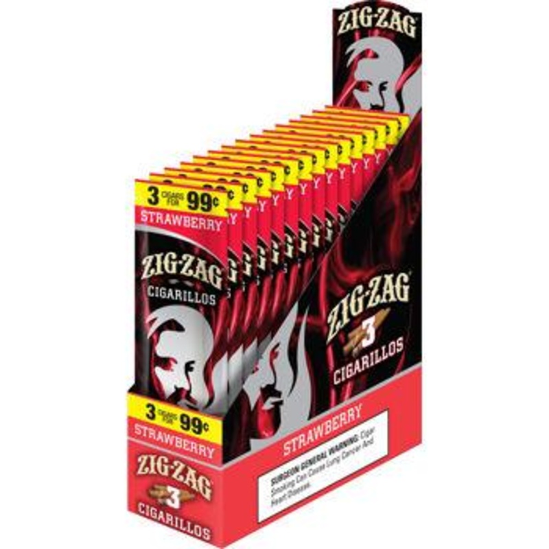 Zig Zag Strawberry Cigarillos Strawberry 15 Packs of 3