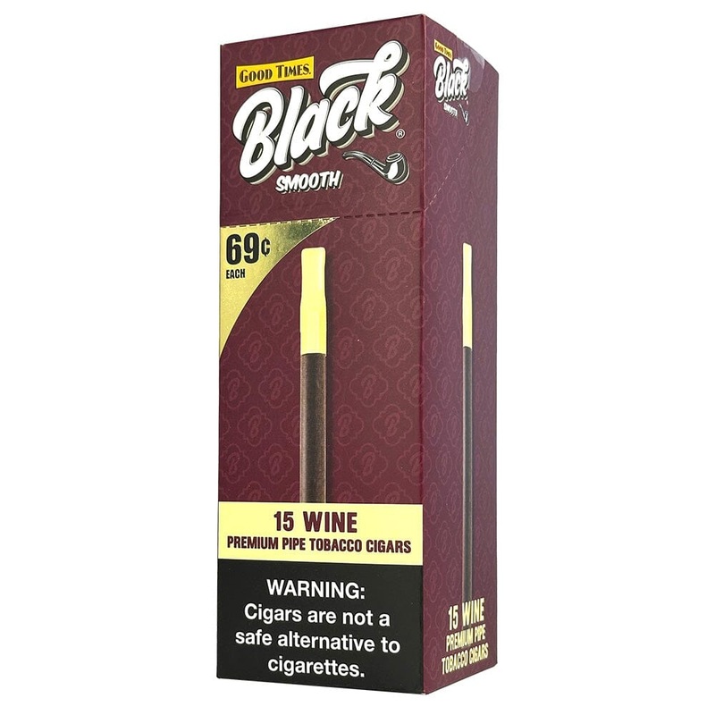 Good Times Black Smooth Wine Cigars Wine 15ct Upright