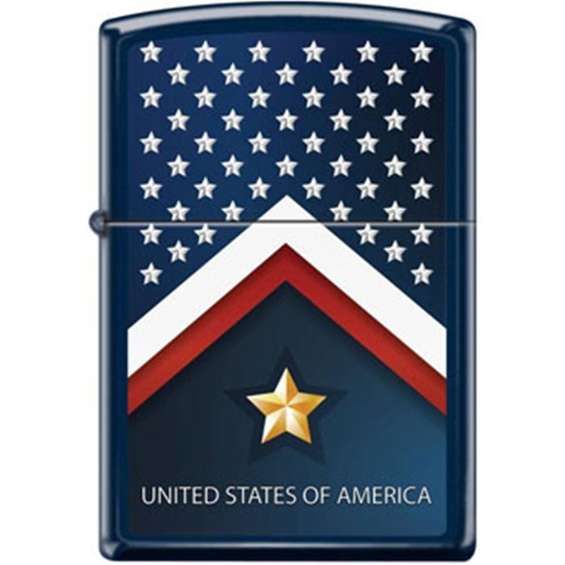 Zippo Lighter – Stars and Stripes Navy Matte