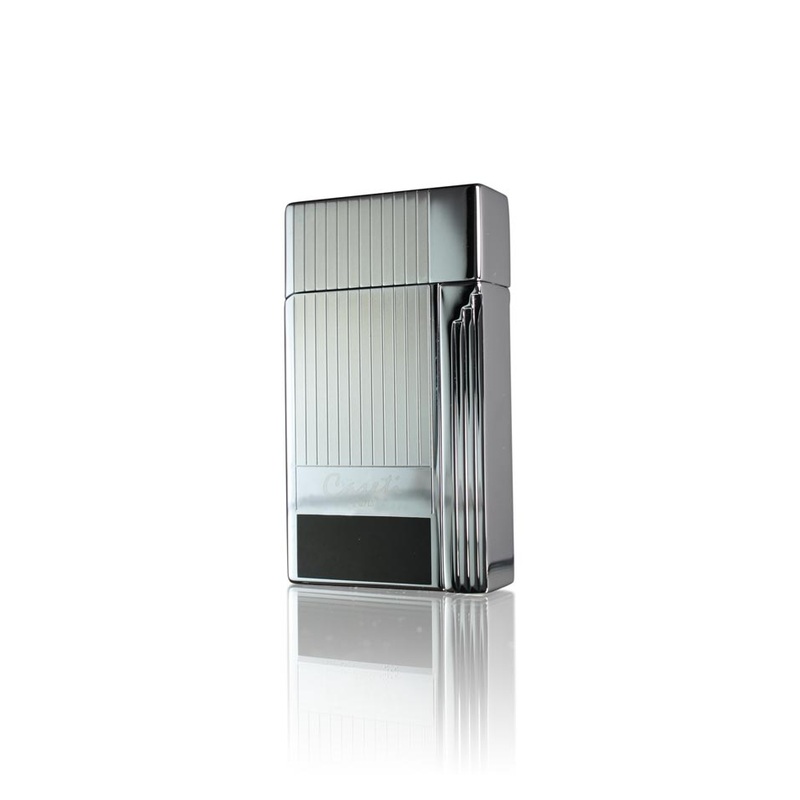 Caseti Clayworth Chrome Plated Black and Grey Lacquer Jet Flame Lighter