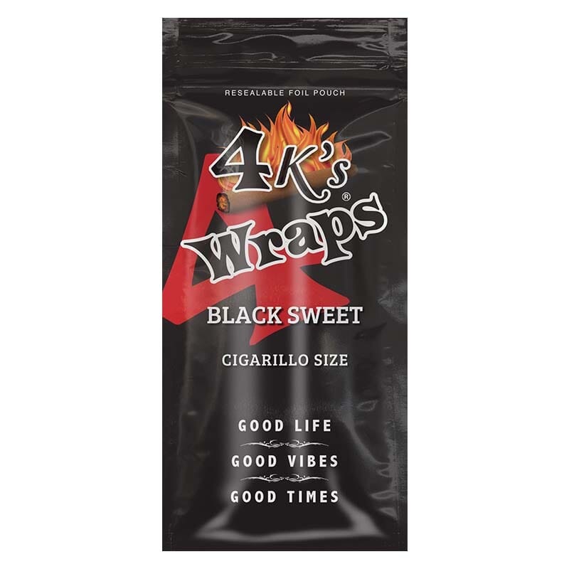 Good Times 4k’s Wraps Black Sweet Black Sweet 30 Packs of 4 (120ct)