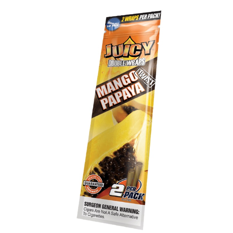 Juicy Mango Papaya Blunt Wraps Mango Papaya 25 Packs of 2