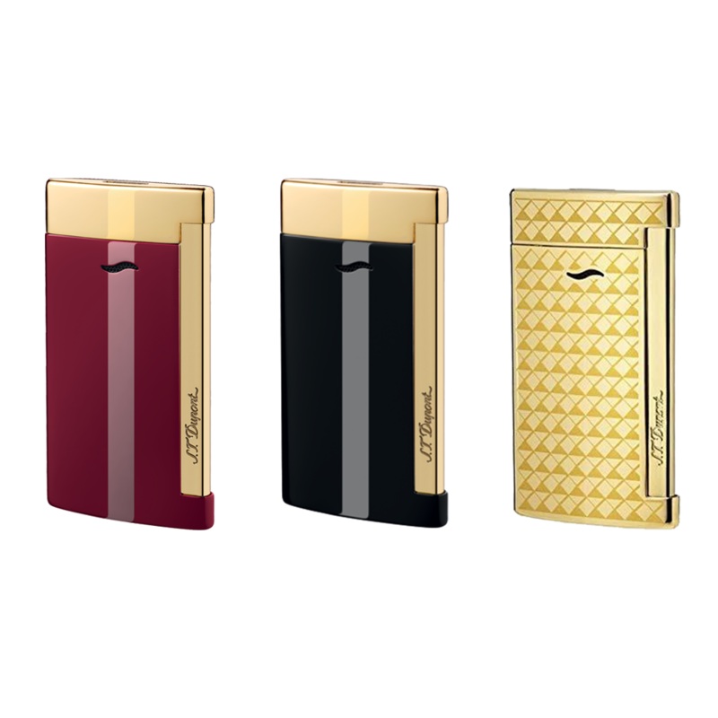 S.T. Dupont Lighter Slim 7 – Gold Finish Lotus Red & Golden Finishes