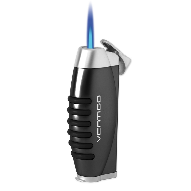 Lotus Blitz Vertigo Single Torch Lighter Matte Black & polished chrome