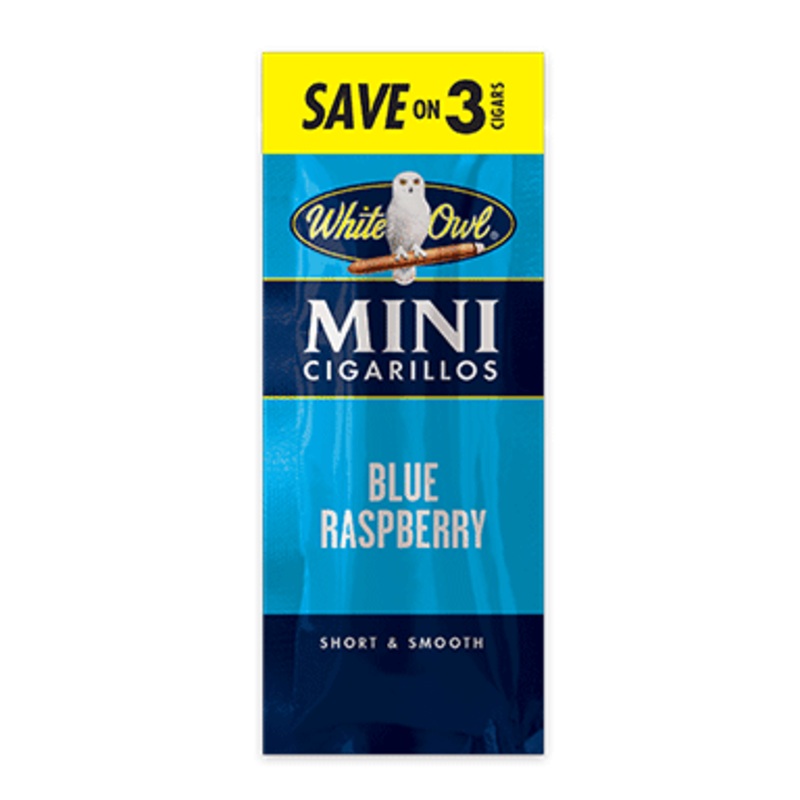 White Owl Blue Raspberry Mini Cigarillos Blue Raspberry 15 Packs of 3