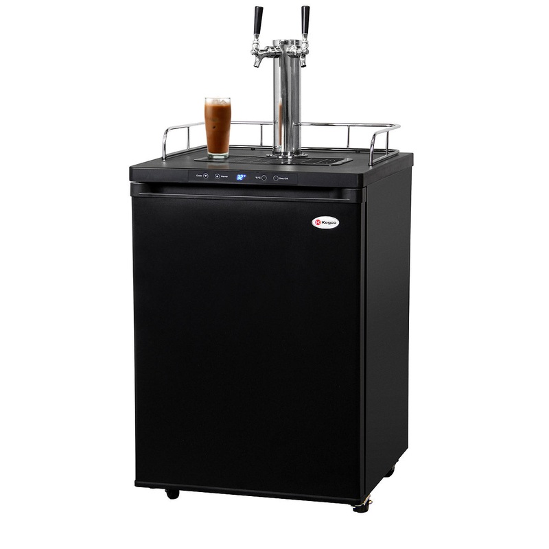 Kegco 24″ Wide Cold Brew Coffee Dual Tap Black Digital Kegerator