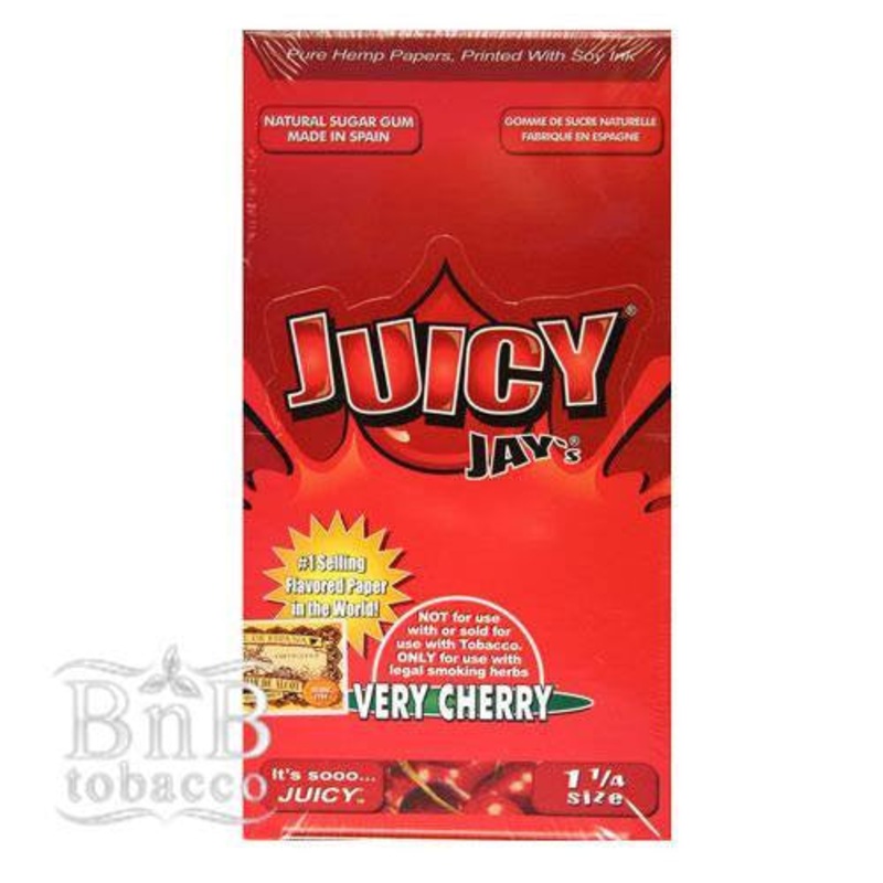 Juicy Jays Very Cherry Rolling Papers 1 1/4″ Box of 24