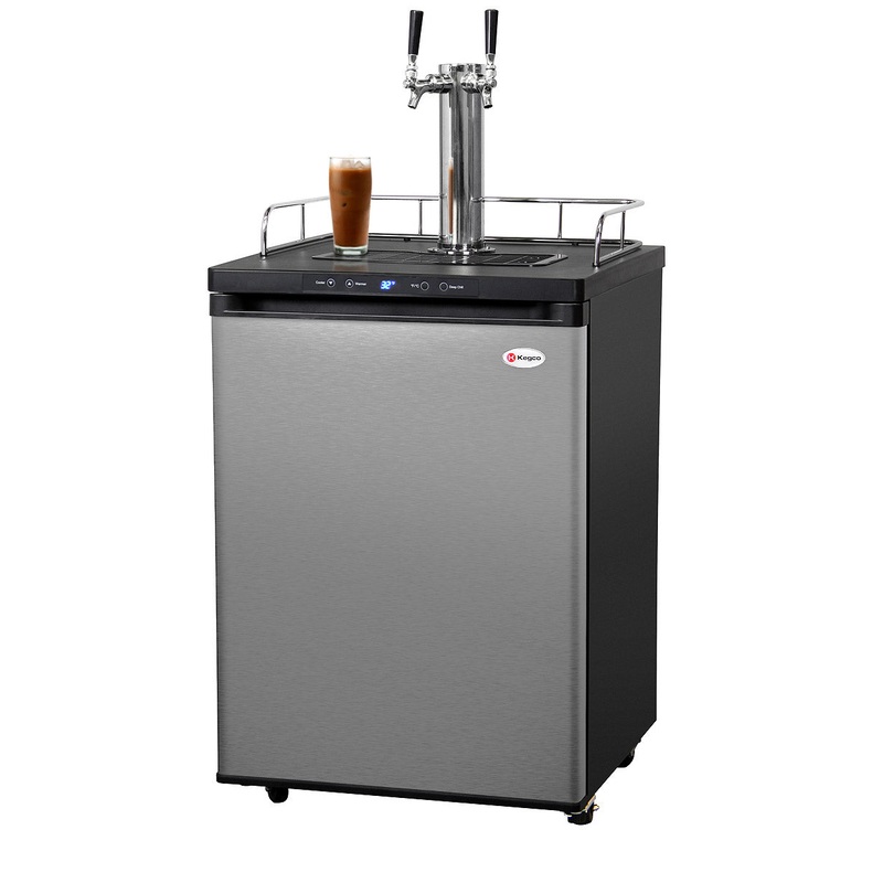 24″ Wide Cold Brew Coffee Dual Tap Stainless Steel Digital Kegerator