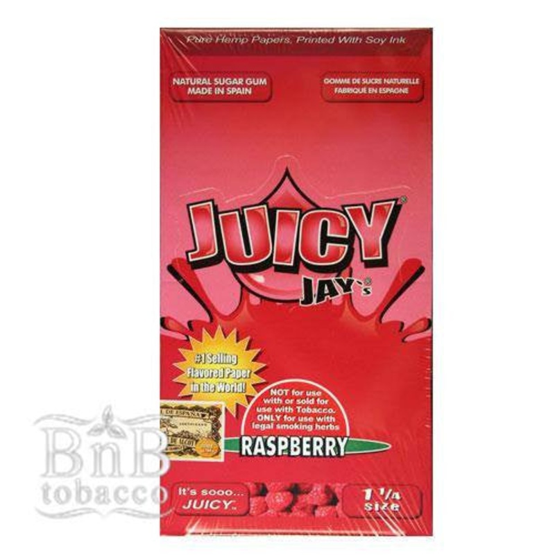 Juicy Jays Raspberry Rolling Papers 1 1/4″ Box of 24