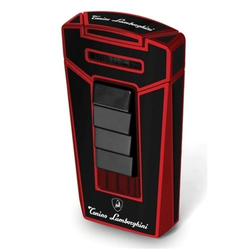 Tonino Lamborghini Aero Black and Red Torch Flame Cigar Lighter
