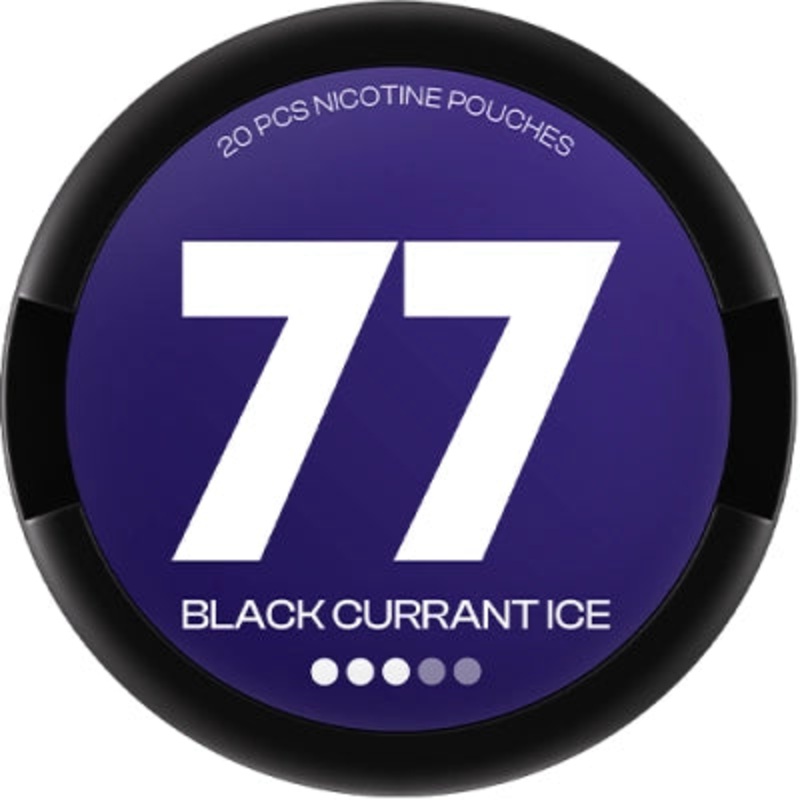 77 Nicotine Pouch Black Currant Ice 10mg – 5 Pack