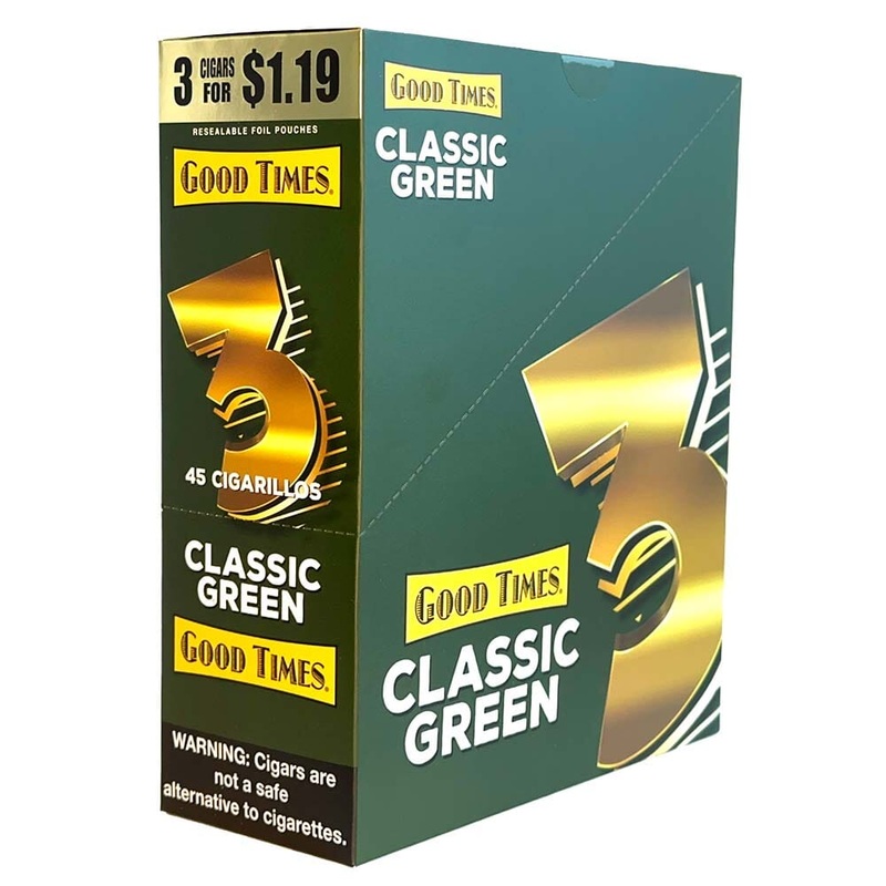 Good Times Classic Green Cigarillos Classic Green 15 Pouches of 3 (45ct)
