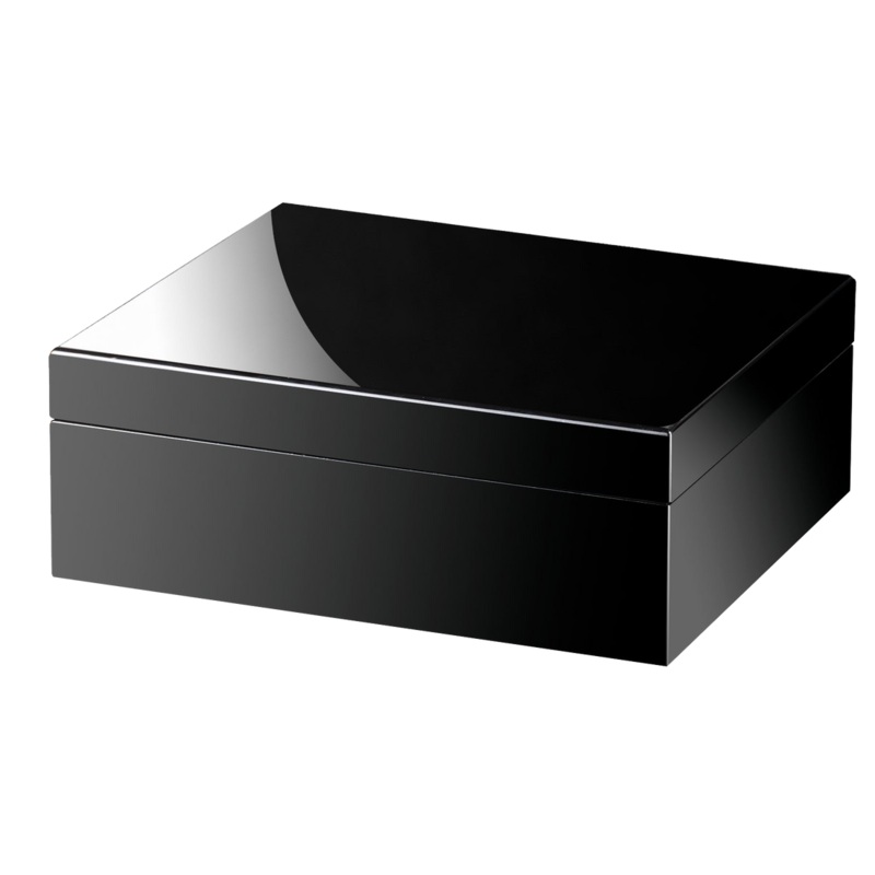 Woodronic Tutum Cigar Humidor, 35-50 CT, Polished Piano Black A5015BK