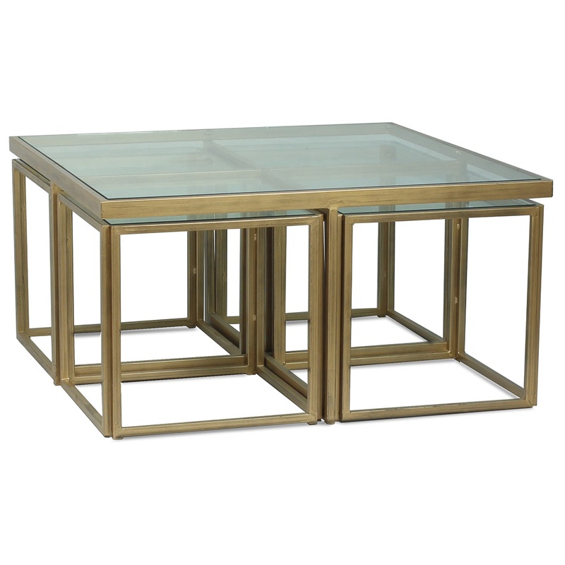 Brass Coffee Table Squared by Sarreid