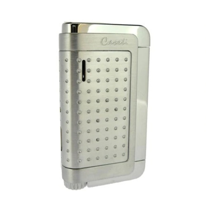 Caseti Southway Brushed and Polished Chrome Plated Single Jet Flame Lighter