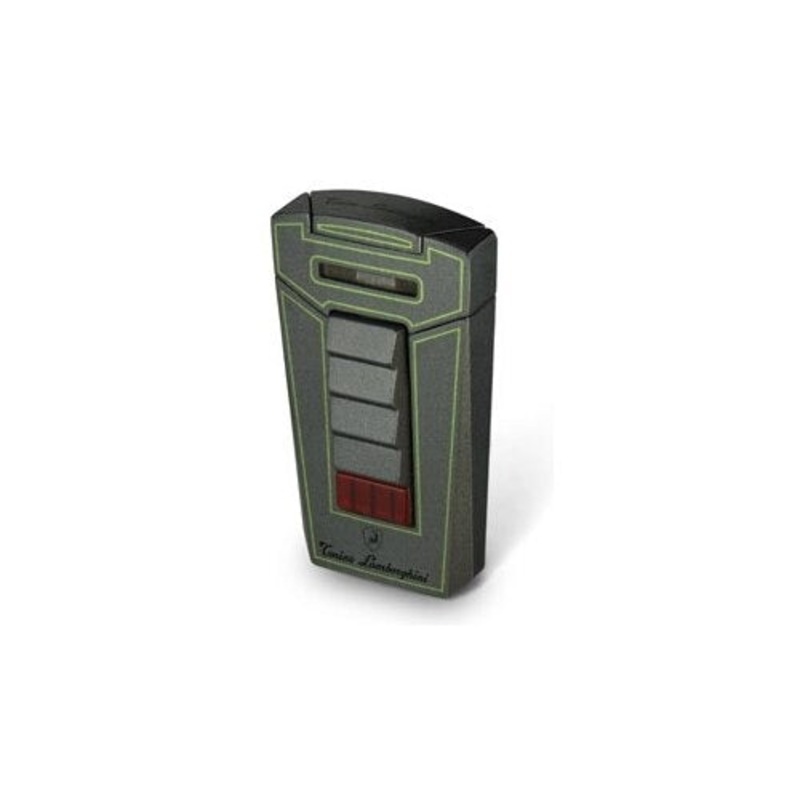 Tonino Lamborghini Aero Metallic Gray With Green Lines Torch Flame Cigar Lighter