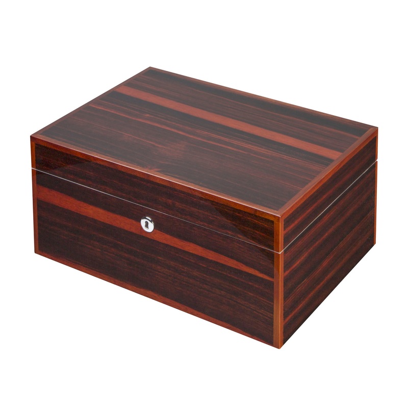Visol Townsend Macassar Premium Lacquered Humidor – Holds 100 Cigars