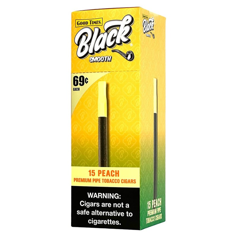 Good Times Black Smooth Peach Cigars Peach 15ct Upright