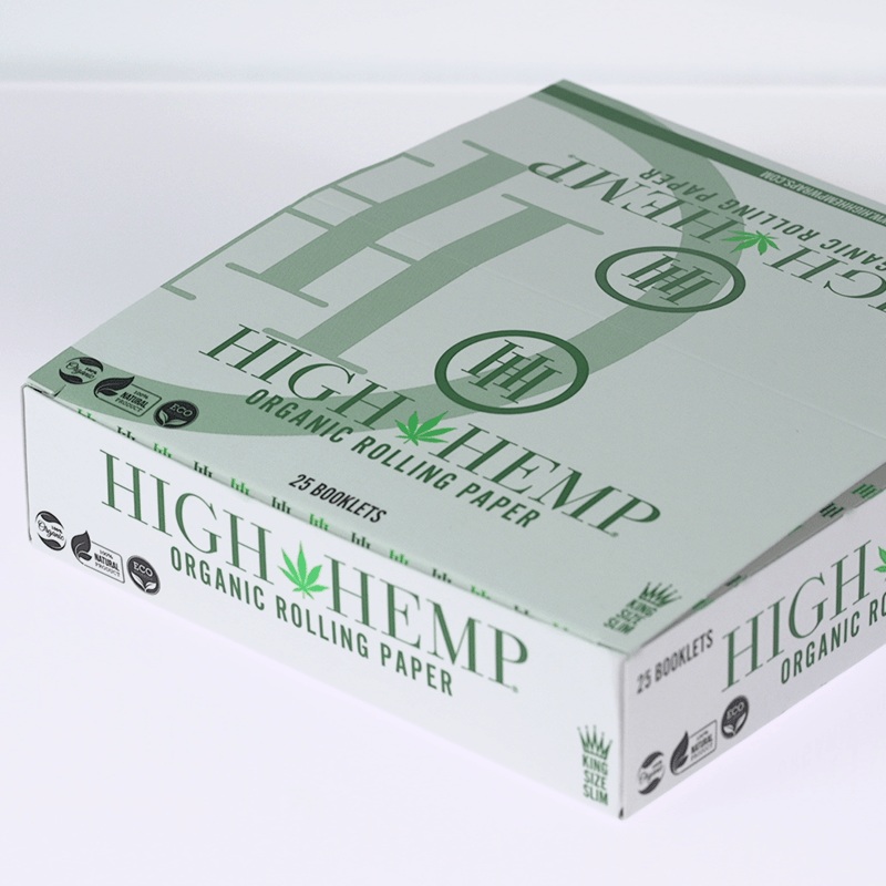 High Hemp Organic King Rolling Paper King Slim 25 Pack (800 Papers)